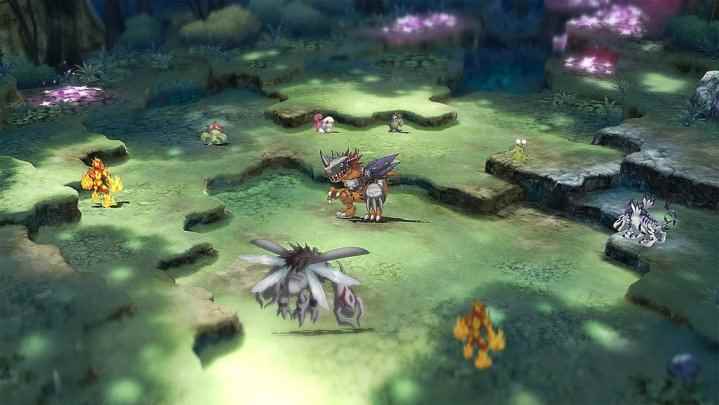Digimon Survive'da canavarlarla dolu bir savaş alanı.