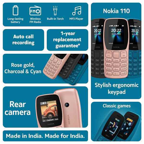 İkonik marka, 1000 mAh, el feneri, 4G ve hatta 21 dolara bir kamera.  Nokia 110 4G'nin yeni nesli tanıtıldı