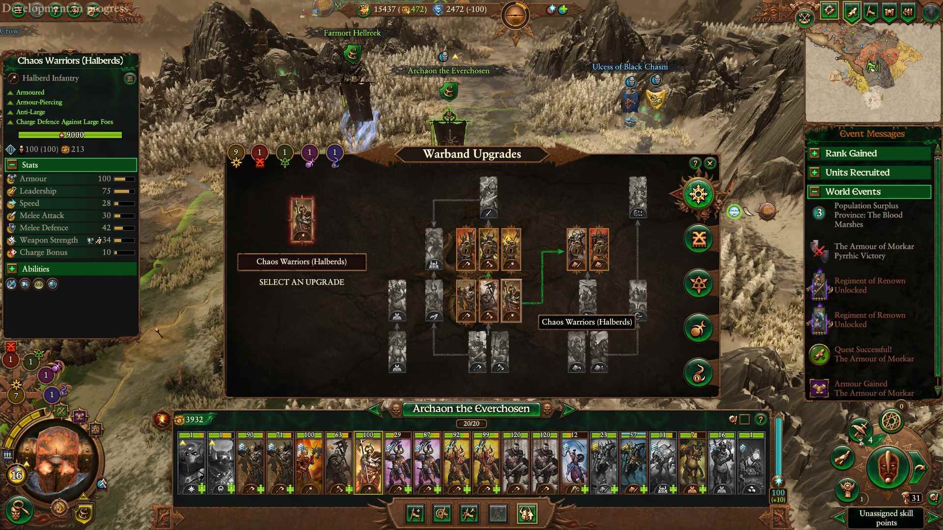 Total War: Warhammer 3 Immortal Empires Warband Yükseltmeleri