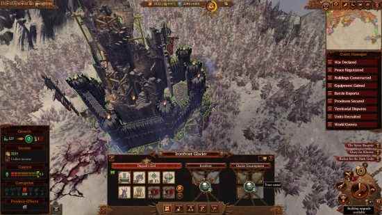 Total War Warhammer 3 Immortal Empires, Ironfrost Glacier binalarına sahip