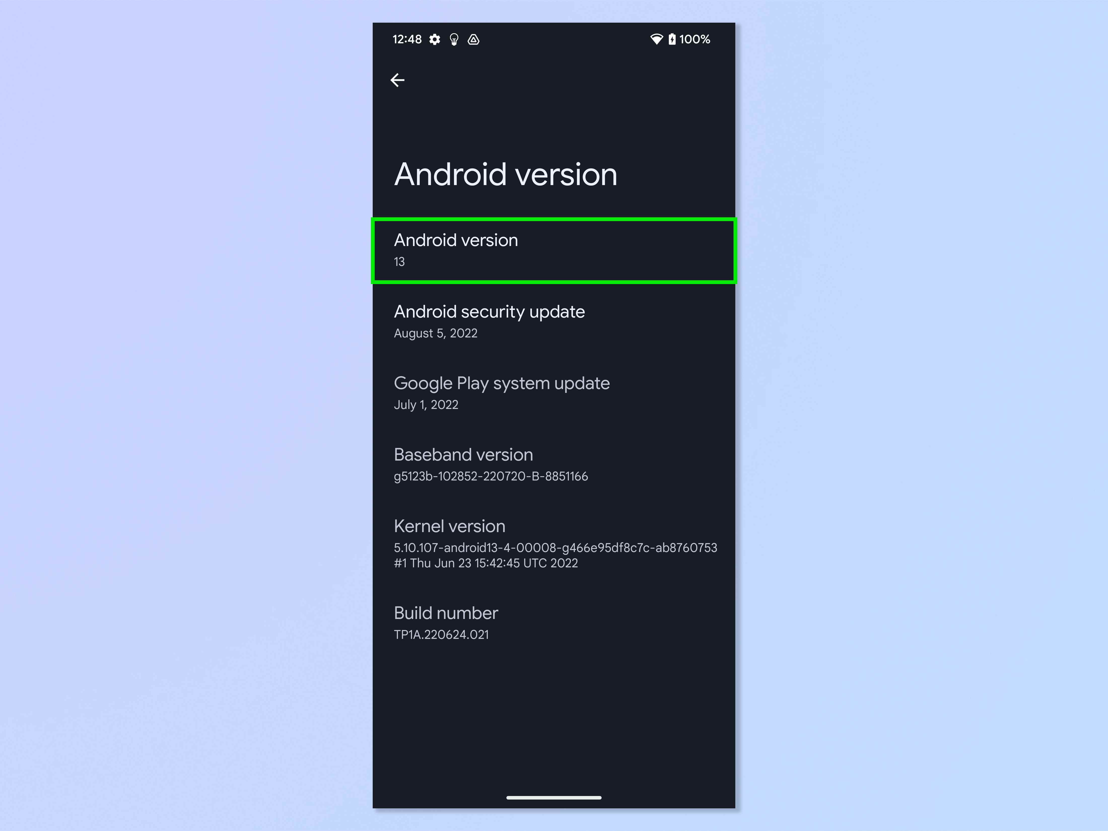 Android 13 Paskalya yumurtasını bulmak ve duvar kağıdı olarak ayarlamak için gereken adımları gösteren bir ekran görüntüsü