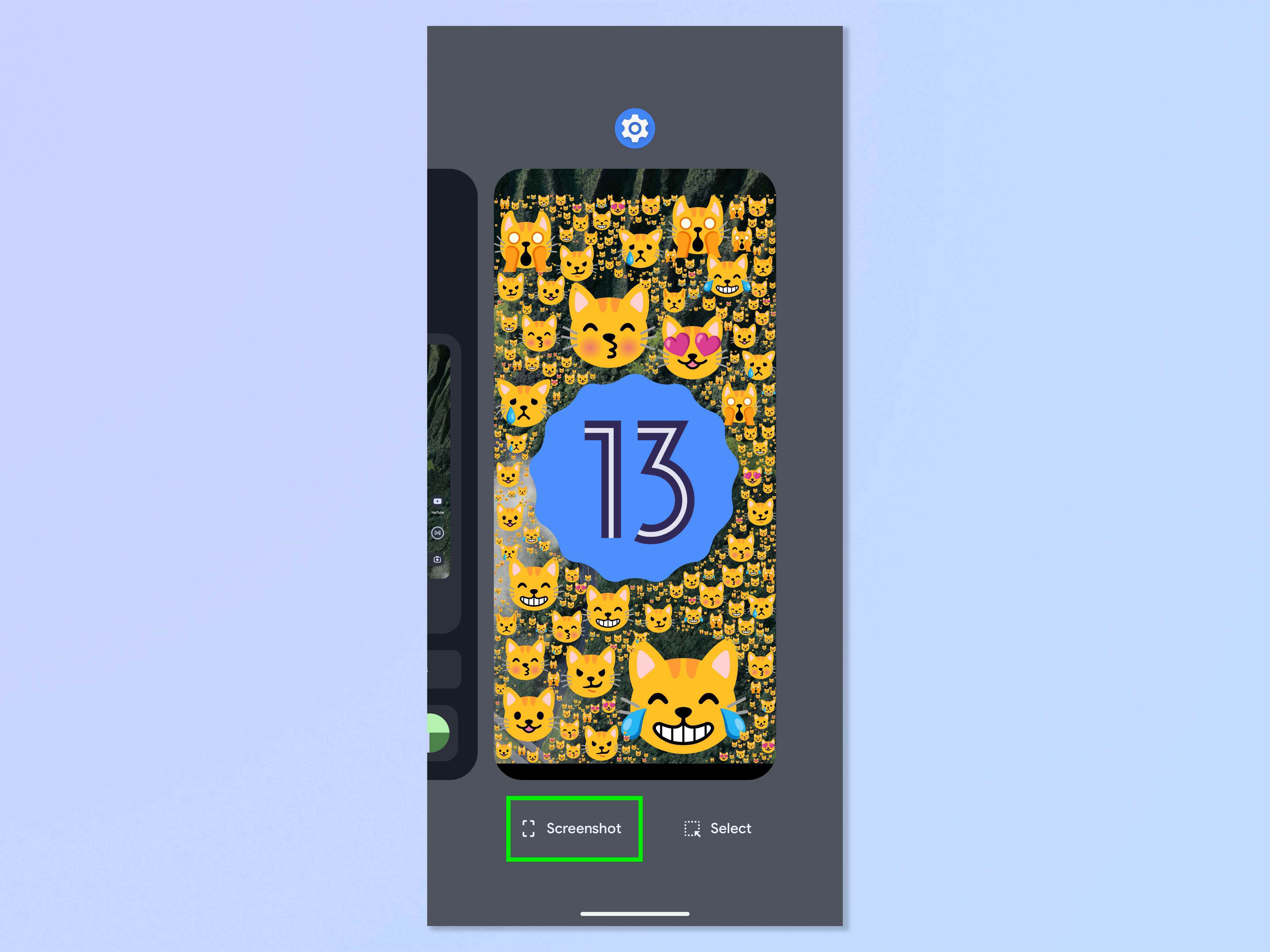 Android 13 Paskalya yumurtasını bulmak ve duvar kağıdı olarak ayarlamak için gereken adımları gösteren bir ekran görüntüsü