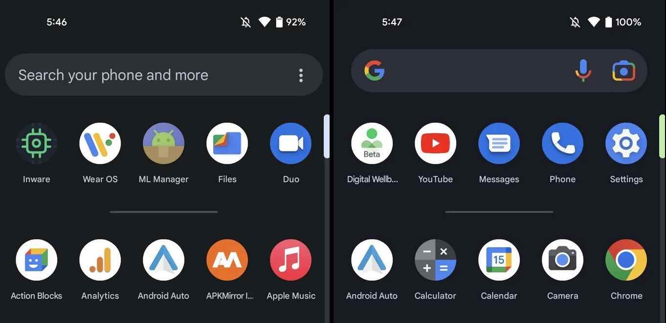 Soldaki birleşik arama çubukları, Android 13 yüklendikten sonra yeniden başlatıldığında kayboldu - Android 13 güncellemesi, yeni bir Pixel arama özelliğinin kaybolmasına neden olmuş olabilir