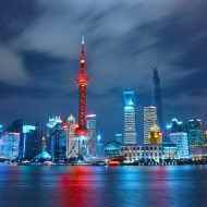 Çin'de Şanghay şehri.