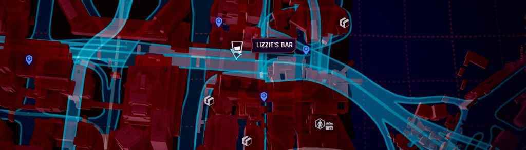 Mod yüklü olarak haritada gösterilen Lizzie's Bar