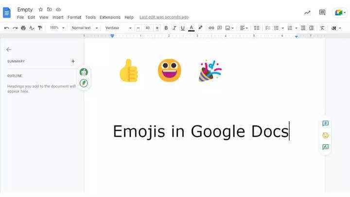 Google Dokümanlar dosyalarına nasıl emoji eklenir?