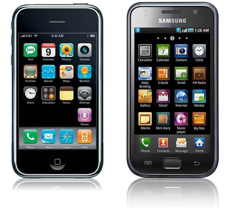 iPhone ve hemen yanında neredeyse aynı Samsung Galaxy S.