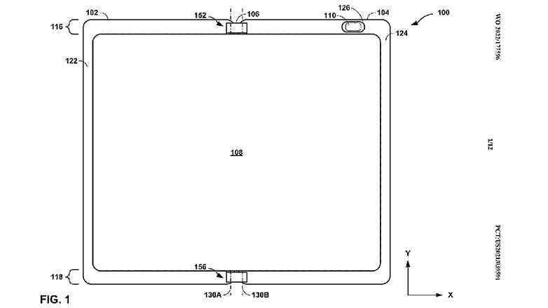 Pixel Fold'un tasarımını gösteren bir patent.