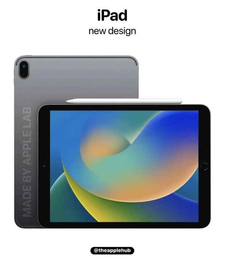 Render of the Apple iPad 10 - Render of iPad 10, giriş seviyesi tablette yapılan değişiklikleri gösteriyor
