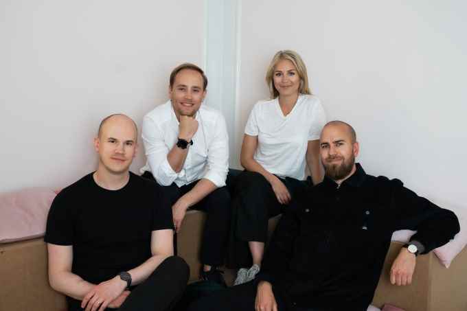 Worldfavor'ın kurucu ekibi: soldan sağa: Pär Gustafsson (CTO), Andreas Liljendahl (CEO), Frida Emilsson (COO), Lars Peter Eriksson (Ürün Başkan Yardımcısı);  resim kredisi: Worldfavor