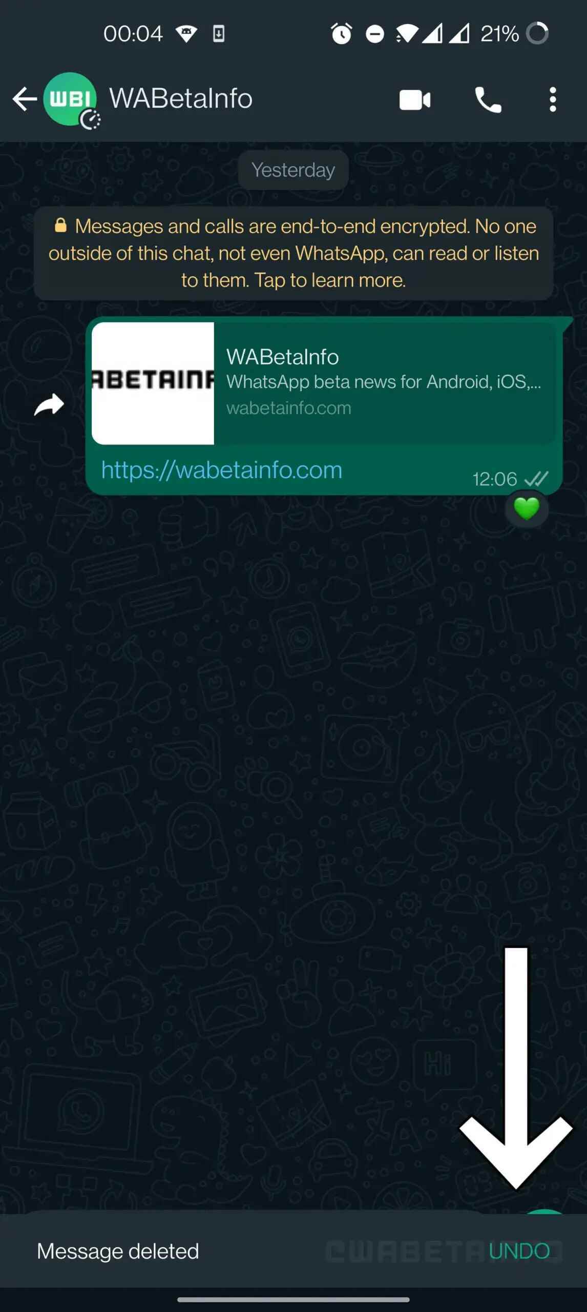WhatsApp, bir mesaj silme işlemini geri almak için kullanışlı bir özellik üzerinde çalışıyor