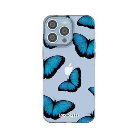 LoveCases Mavi Kelebek Jel Kılıf - iPhone 14 Pro Max için - iPhone 14 Pro Max kılıfları vahşi doğada!