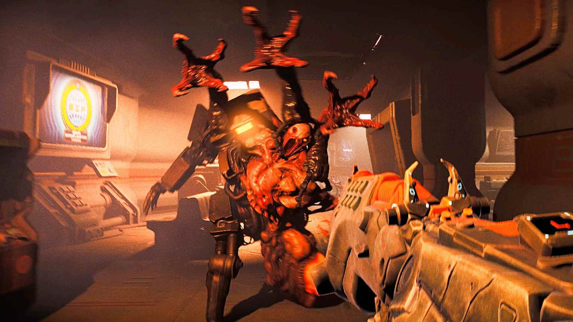 Ripout'un Doom benzeri korku oyunu mekaniği her FPS'de olmalıdır: oyuncuya saldırmak için uzanan üç pençeli bir et kütlesi