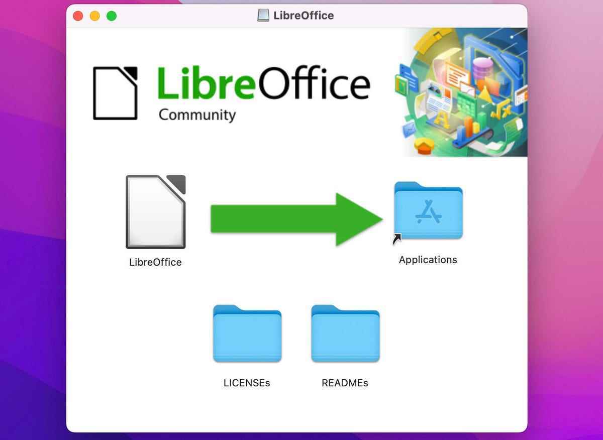 LibreOffice macOS yükleyici.