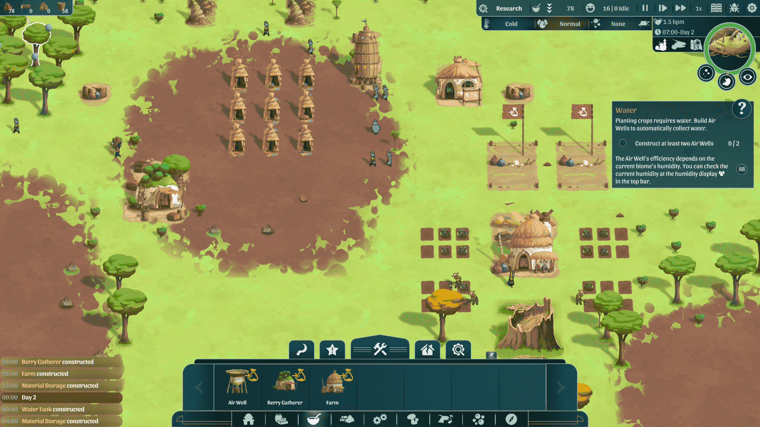 Şehir kurma simülatörü The Wandering Village'dan ekran görüntüsü