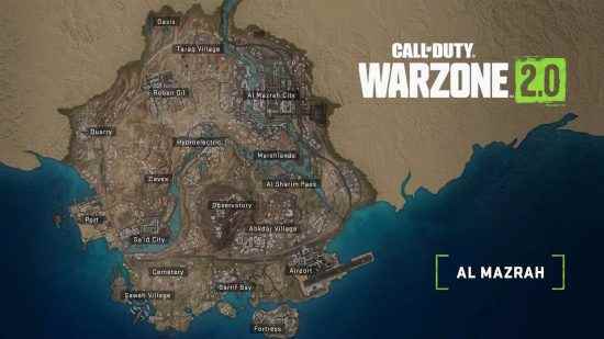 Warzone 2 haritası: tüm ilgi çekici noktaların yerlerini gösteren iğnelerle tamamlanmış tam Al Mazrah haritası
