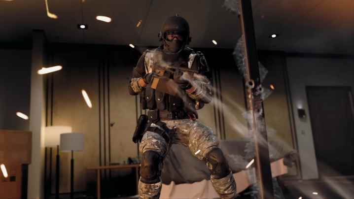 Modern Warfare II'deki karakter çekimlerinin üçüncü şahıs görünümü.