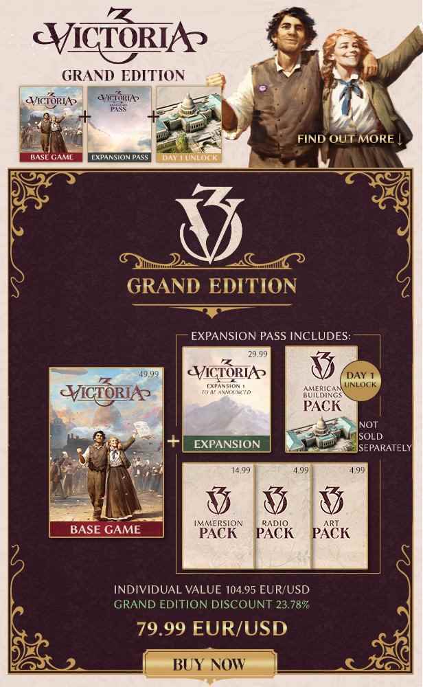 Steam'den Victoria 3 Grand Edition görseli