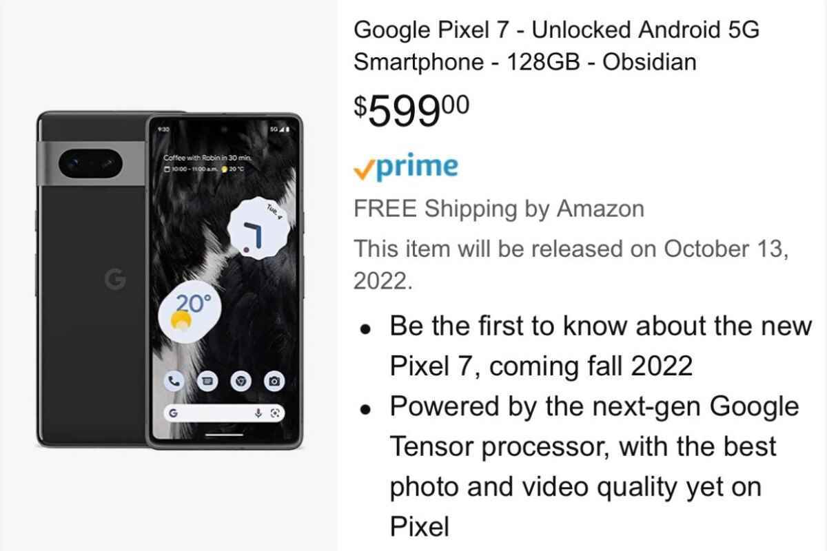 Bu bize oldukça yasal görünüyor.  - Amazon görünüşte makul Google Pixel 7 ABD fiyatını doğruladı