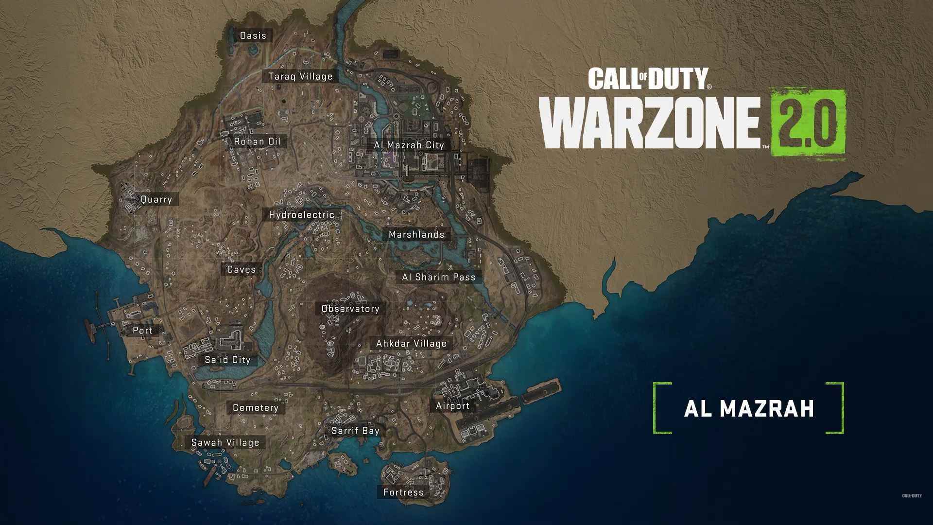 İÇN'leri gösteren Call of Duty: Warzone 2 haritasının ekran görüntüsü