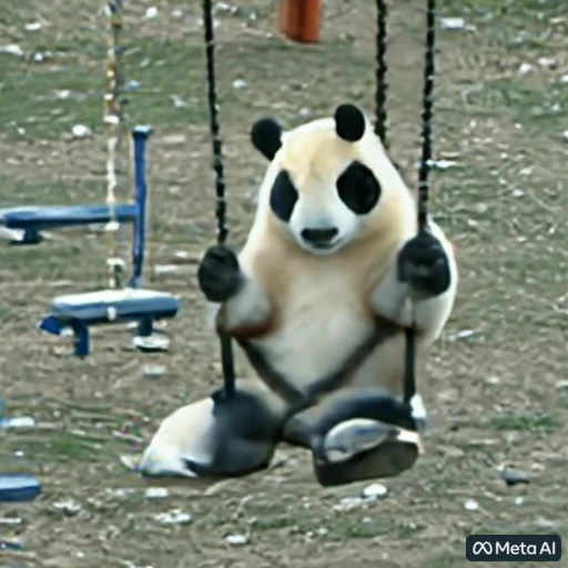 Sallanan bir bebek panda