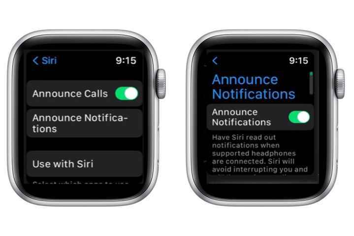 Siri ve Apple Watch bildirimleri kontrolü.