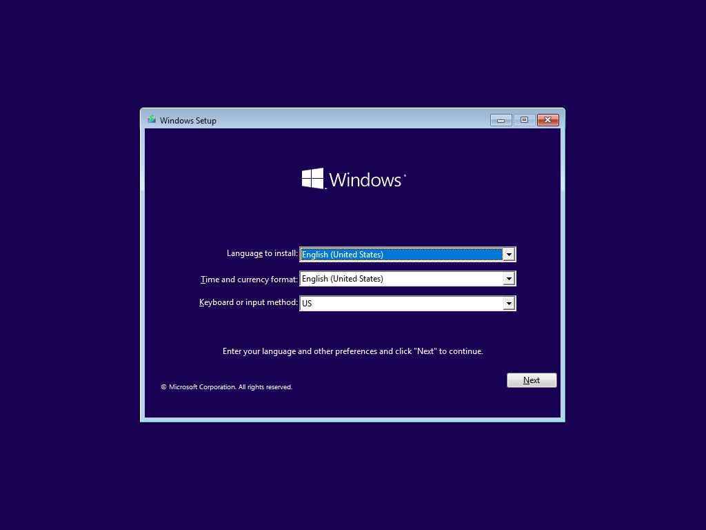 Windows Kurulumu dil ayarları