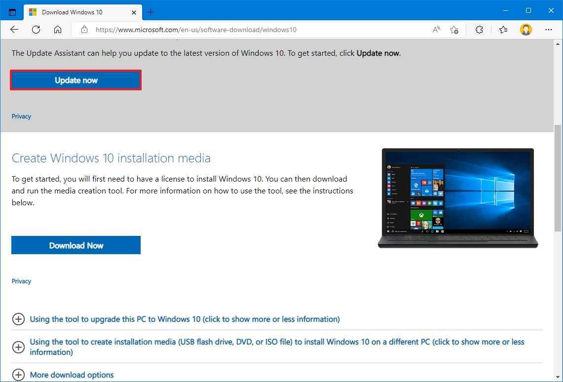 Windows 10 güncelleme yardımcısı indir