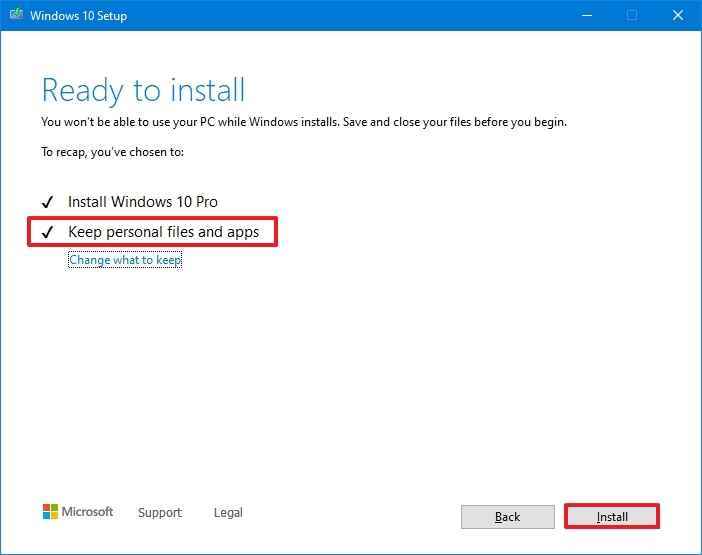 Windows 10 sürüm 22H2 yüklemesi