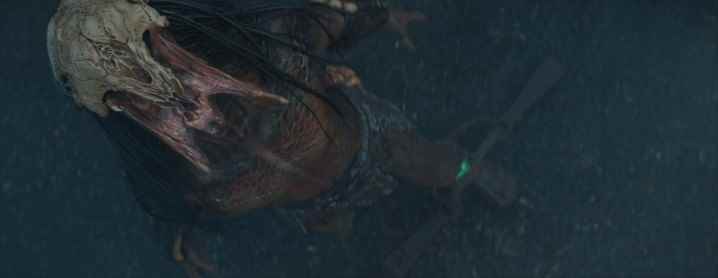 Görsel efektler uygulandıktan sonra Predator'un Prey filminden kükreyen havadan bir görüntüsü.