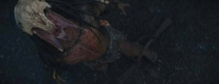 Görsel efektler uygulanmadan önce Predator'un Prey filminden kükreyen bir tepe kamera görüntüsü.
