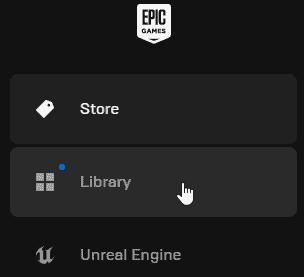 Epic Games Launcher'da Kitaplık düğmesi