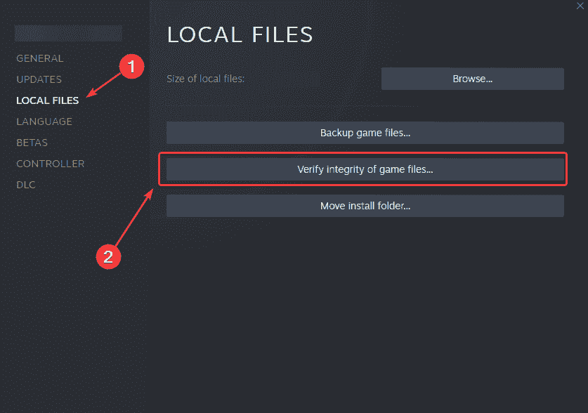Steam'deki yerel dosyaların Bütünlüğünü doğrulayın