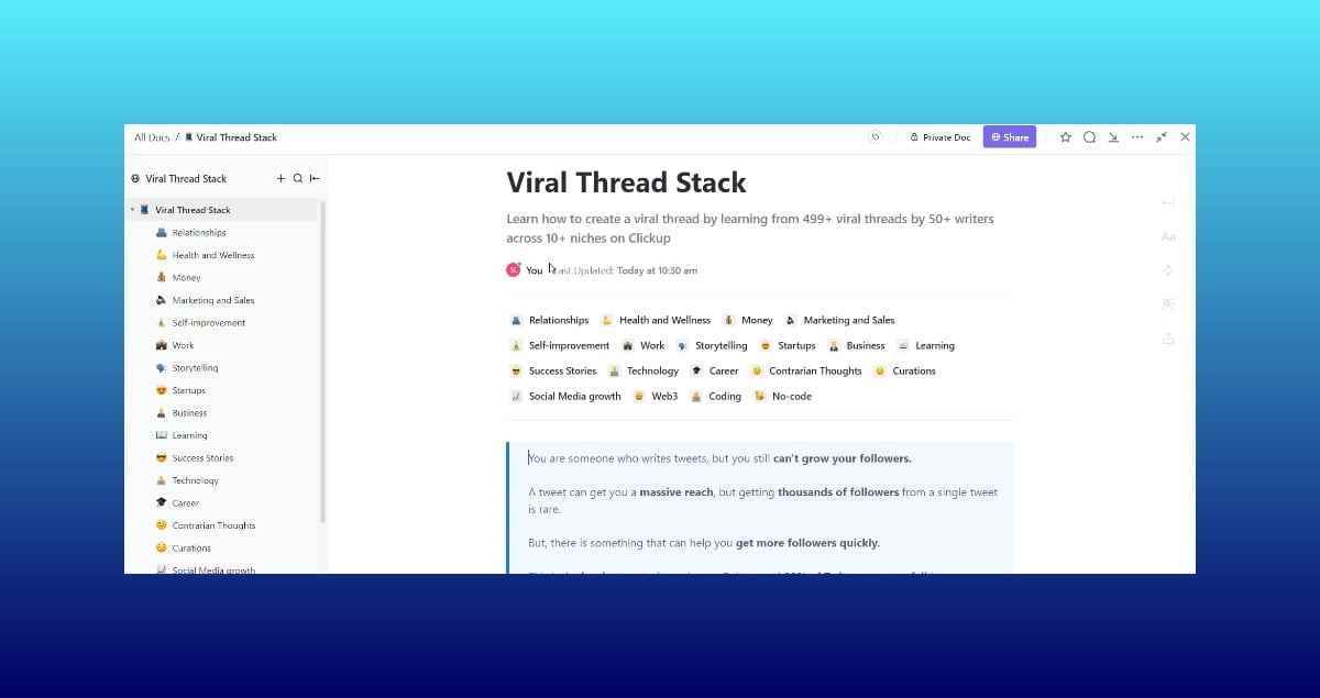 viral iplik yığını platformu ekran görüntüsü