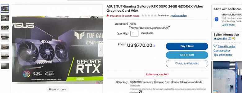 GeForce RTX 3090 eBay'de 750$'a satılıyor, yeni Radeon RX 6900 XT Newegg'de sadece 655$'a satılıyor