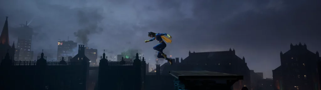Herhangi bir siyah çubuk olmadan yamayı çalışırken gösteren Gotham Knights ekran görüntüsü