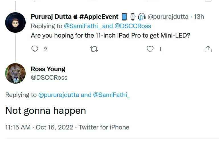 Son derece doğru bilgi aktaran Ross Young, Apple'ın bu yılki 11 inç iPad Pro için mini LED ekran kullanmasının mümkün olmadığını söylüyor - Twitter'ın en doğru tahmincilerinden biri, 11 inç iPad Pro'nun mini LED ekrana sahip olmayacağını söylüyor