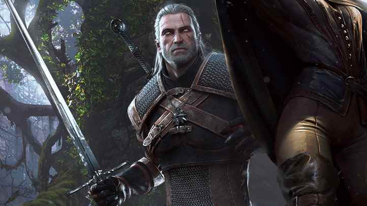 The Witcher'da elinde kılıç tutan Geralt