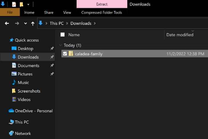 Windows'ta Yazı Tipi Dosyasını Çıkarma.