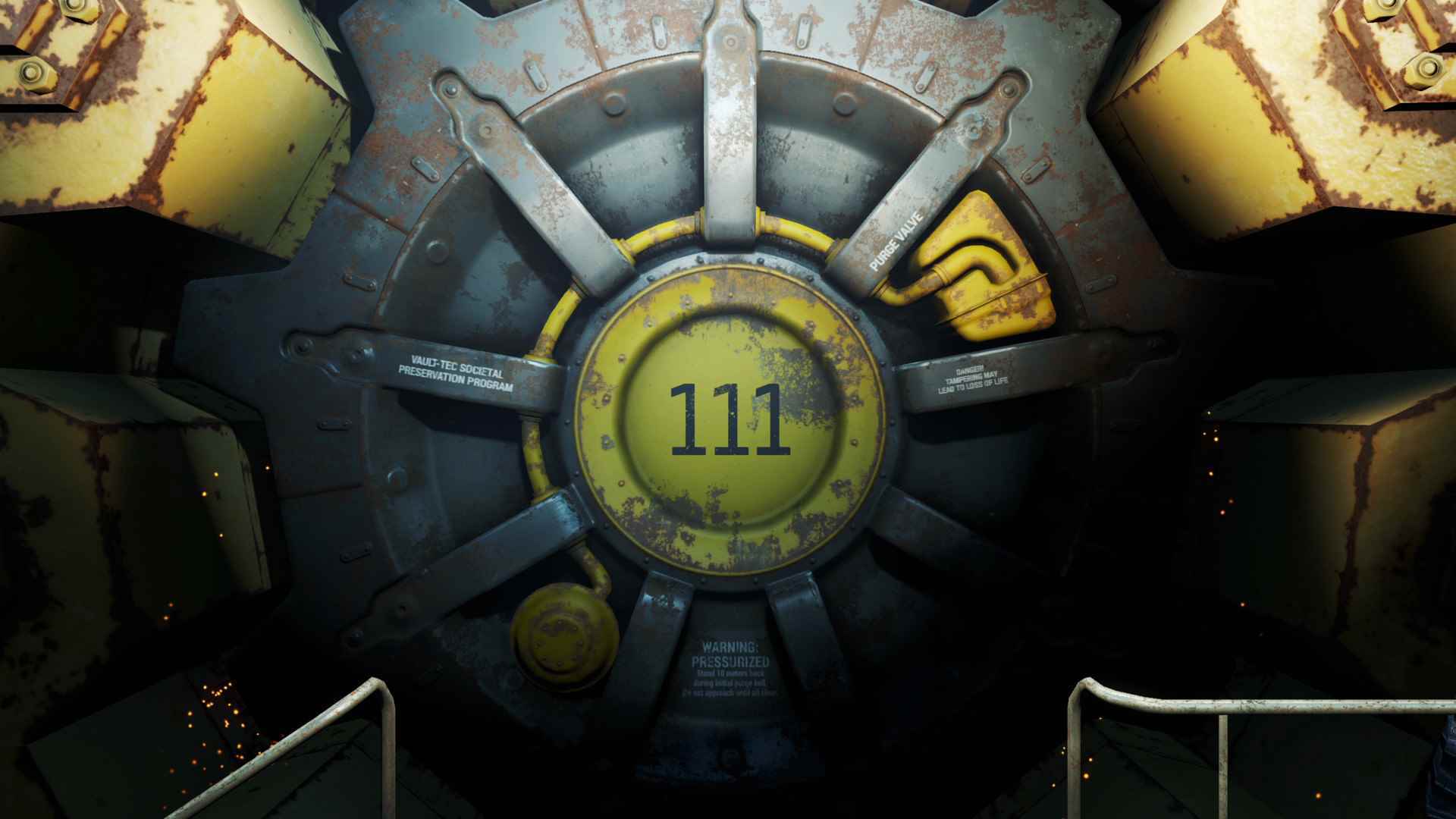 Üzerinde '111' yazan Fallout 4 kasa kapısı