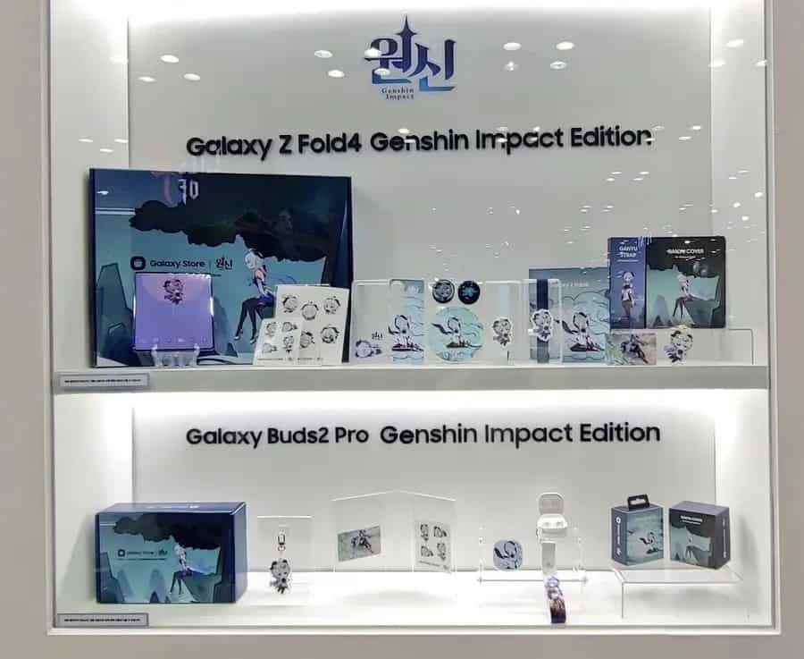 İşte tam öğe setine genel bir bakış.  - Genshin Impact'in estetiği, yeni bir özel sürüm işbirliğiyle Galaxy Z Fold 4'e getirildi