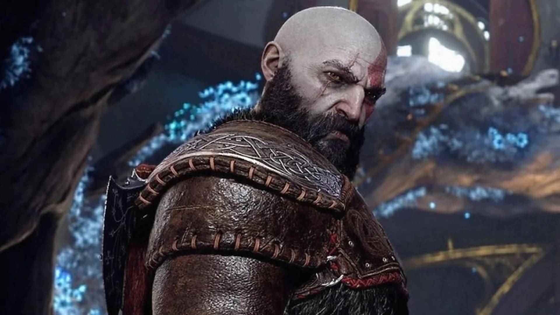 en iyi PS4 oyunları: Kratos, God of War Ragnarok'ta kameraya bakmak için dönüyor