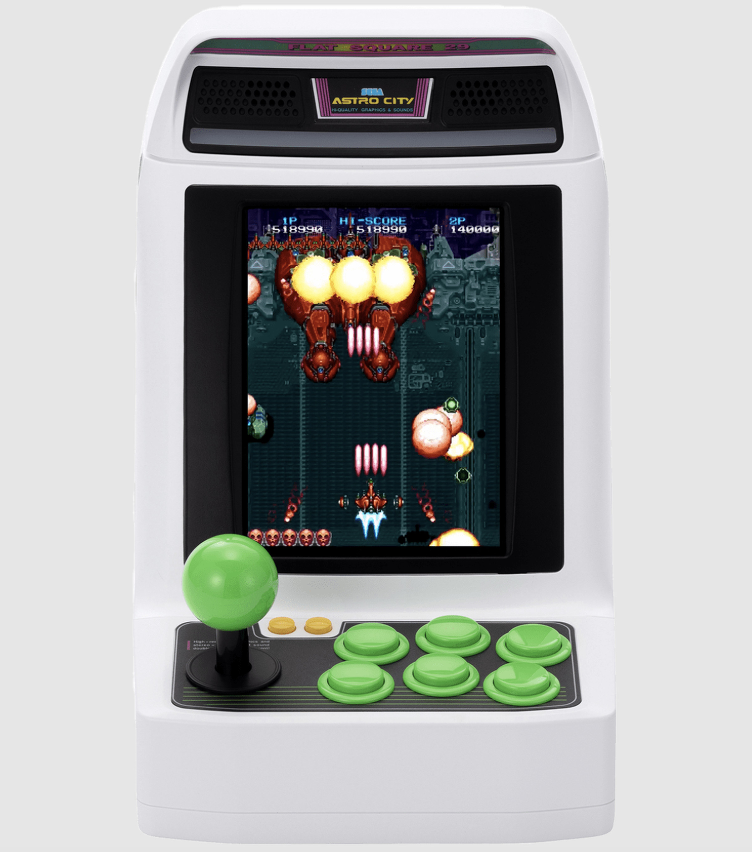 Astro City Mini V arcade ünitesinin bir fotoğrafı.