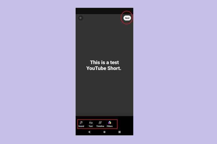 YouTube Shorts önizleme videosu ve metin ekleme ekranı.