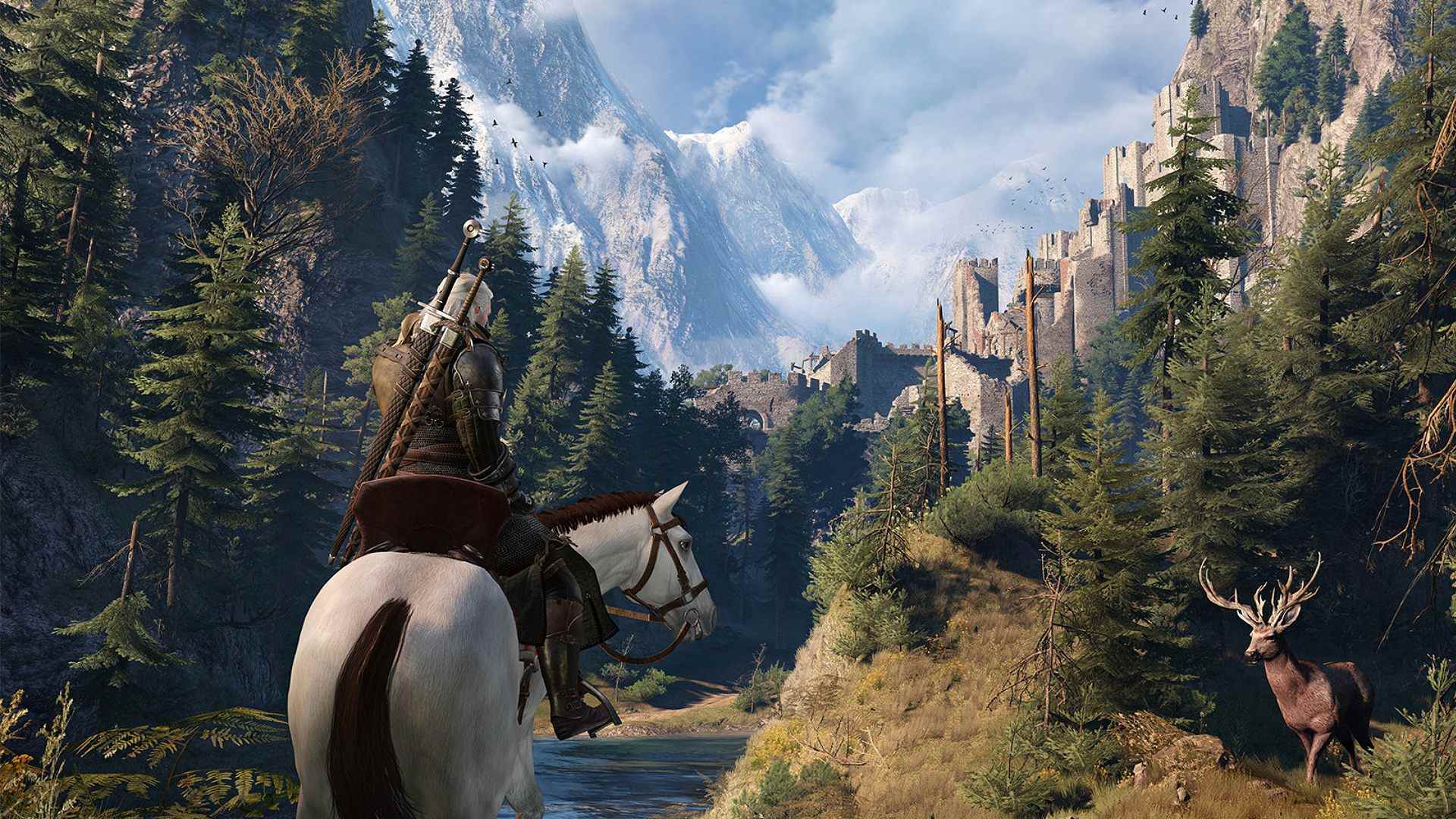 En İyi Witcher 3 ayarları: Vadide ata binen Geralt