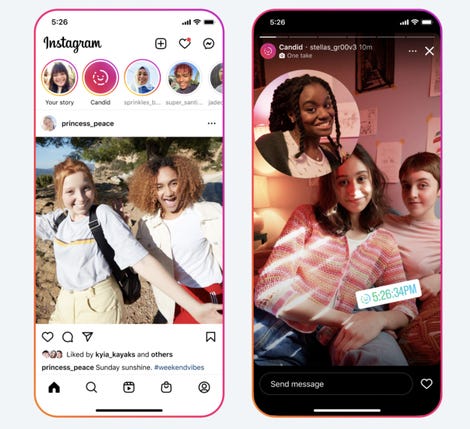 Instagram samimi hikayeler özelliği ekran görüntüleri