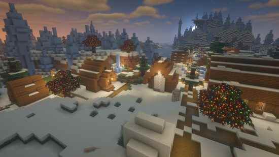 Minecraft Noel modları: Noel Ağacı modu, meşe ağaçlarını parlayan, peri ağacı kaplı Noel ağaçlarına dönüştürür