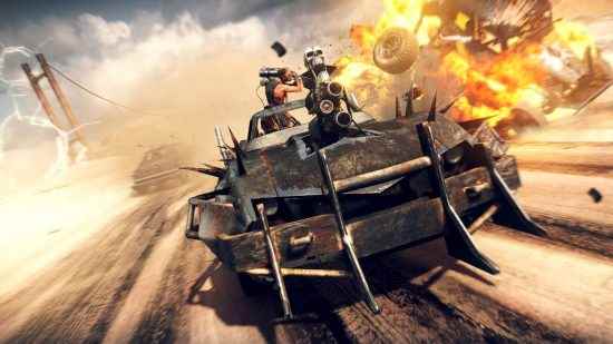 En iyi kıyamet oyunları - Mad Max: Çürük bir araçta çölde ilerleyen bir grup kahraman