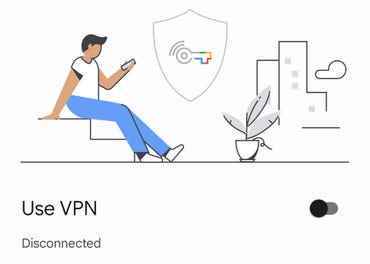 Google One VPN etkinleştirme/devre dışı bırakma anahtarı.