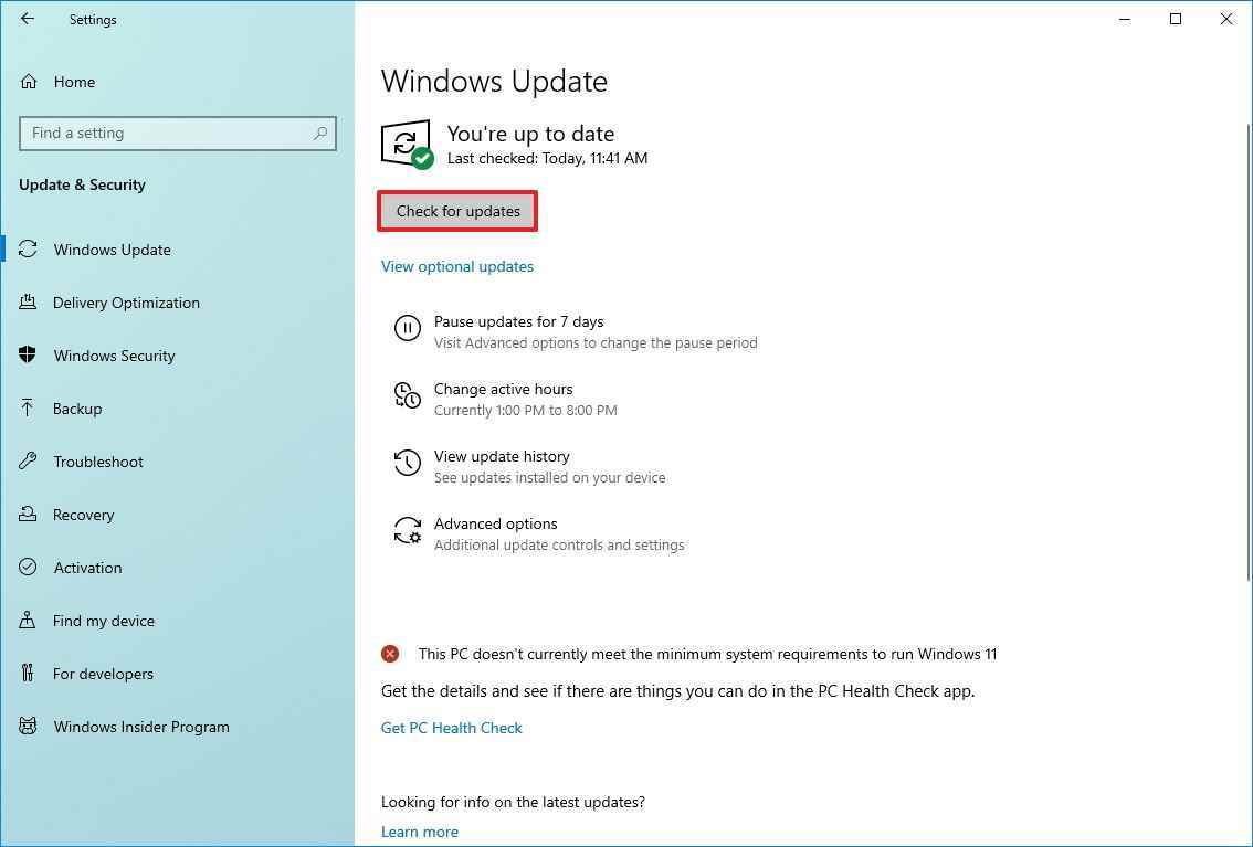 Windows 10 sıfırlama seçeneğinden sonra güncellemeleri kontrol et
